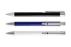 Bolígrafo SWITCH retráctil. Cuerpo de aluminio en diferentes colores acabado mate. Botón, clip y puntera metálicos cromados. Medidas: 1 x 13,7 cm. Materiales: Aluminio, plástico ABS y acero. Tinta: negra.   